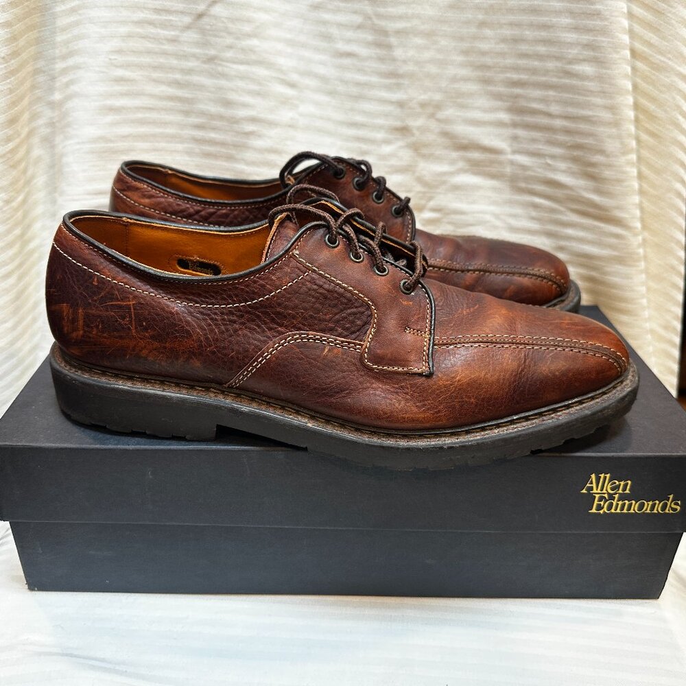 NEW IN BOX! ALLEN EDMONDS MAPLETON MEN'S LEATHER DRESS SHOE BROWN SIZE 10 B